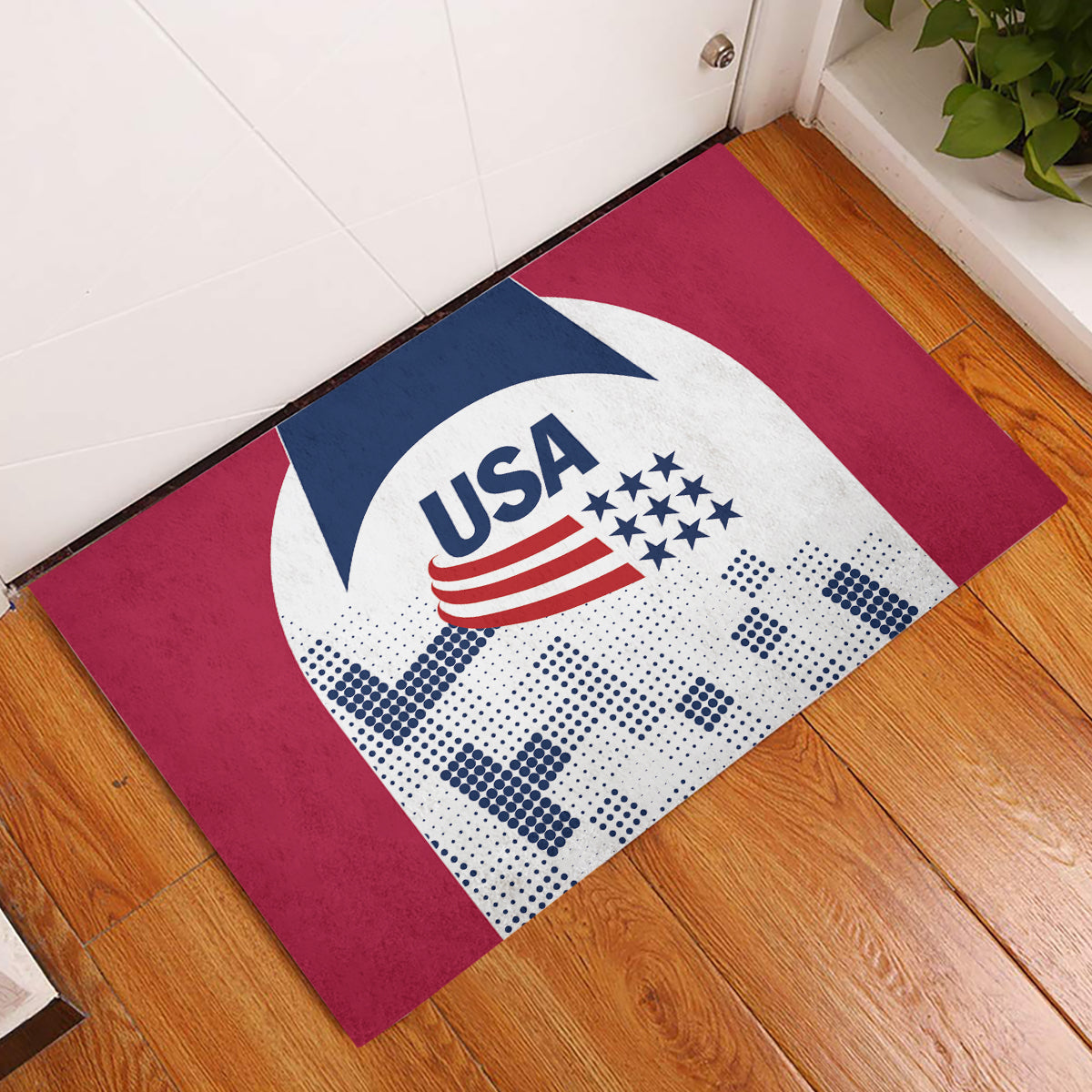 USA 2024 Soccer Rubber Doormat The Stars and Stripes Go Champion - Wonder Print Shop