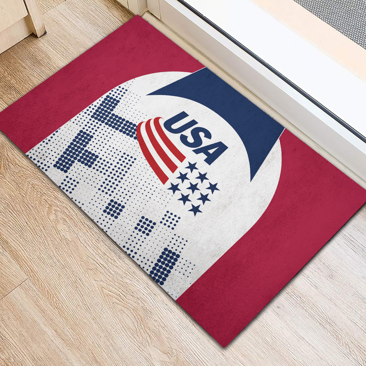 USA 2024 Soccer Rubber Doormat The Stars and Stripes Go Champion - Wonder Print Shop