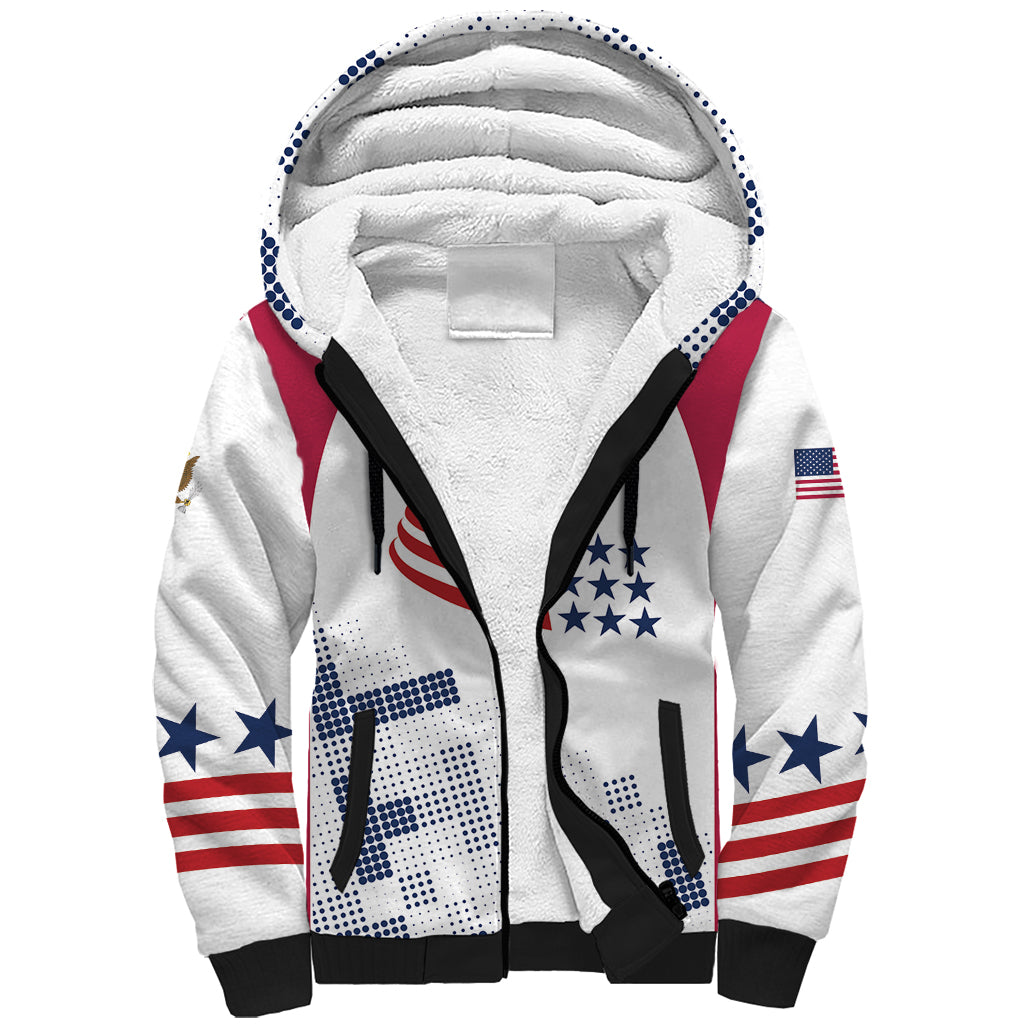 Personalized USA 2024 Soccer Sherpa Hoodie The Stars and Stripes Go Champion - Wonder Print Shop