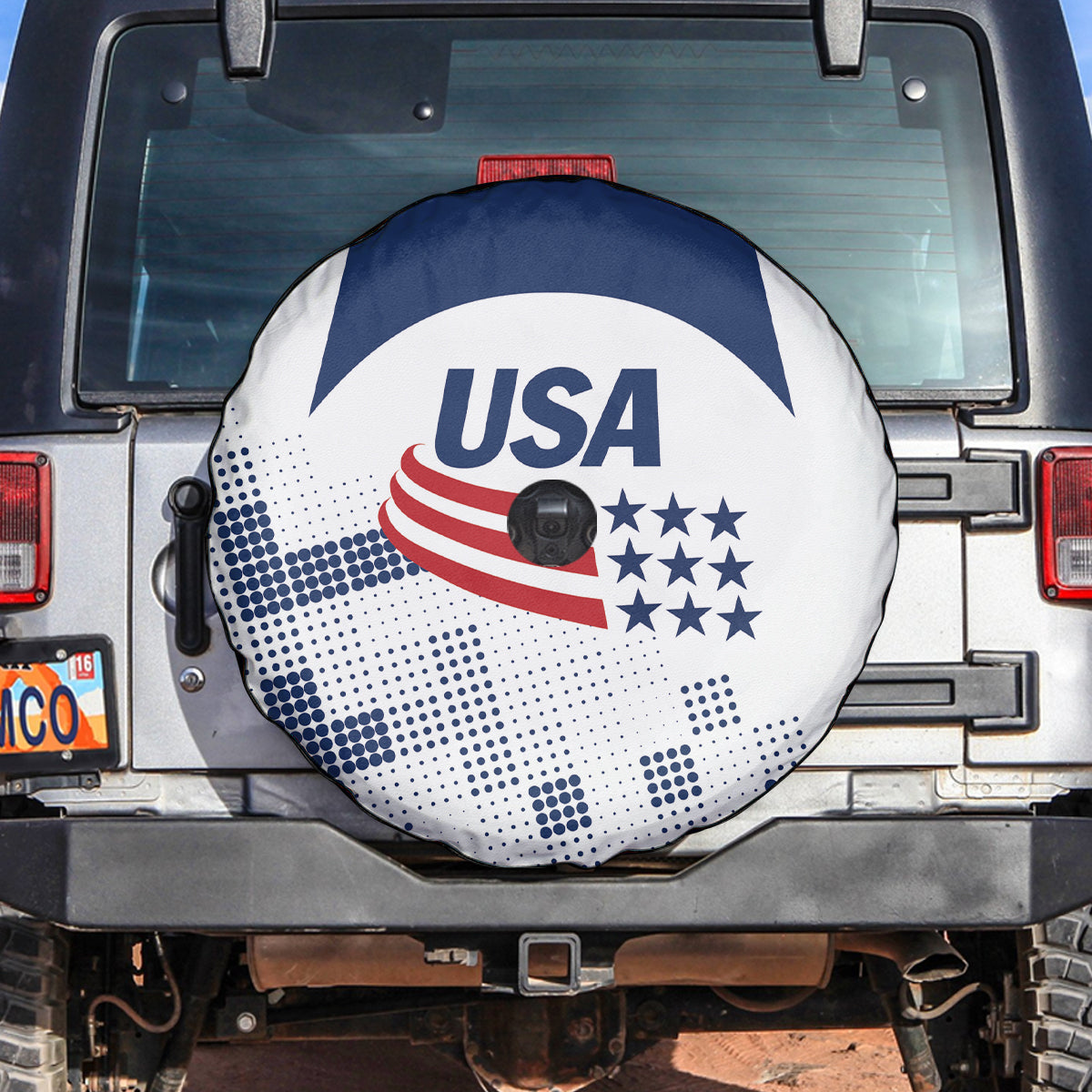 USA 2024 Soccer Spare Tire Cover The Stars and Stripes Go Champion - Wonder Print Shop