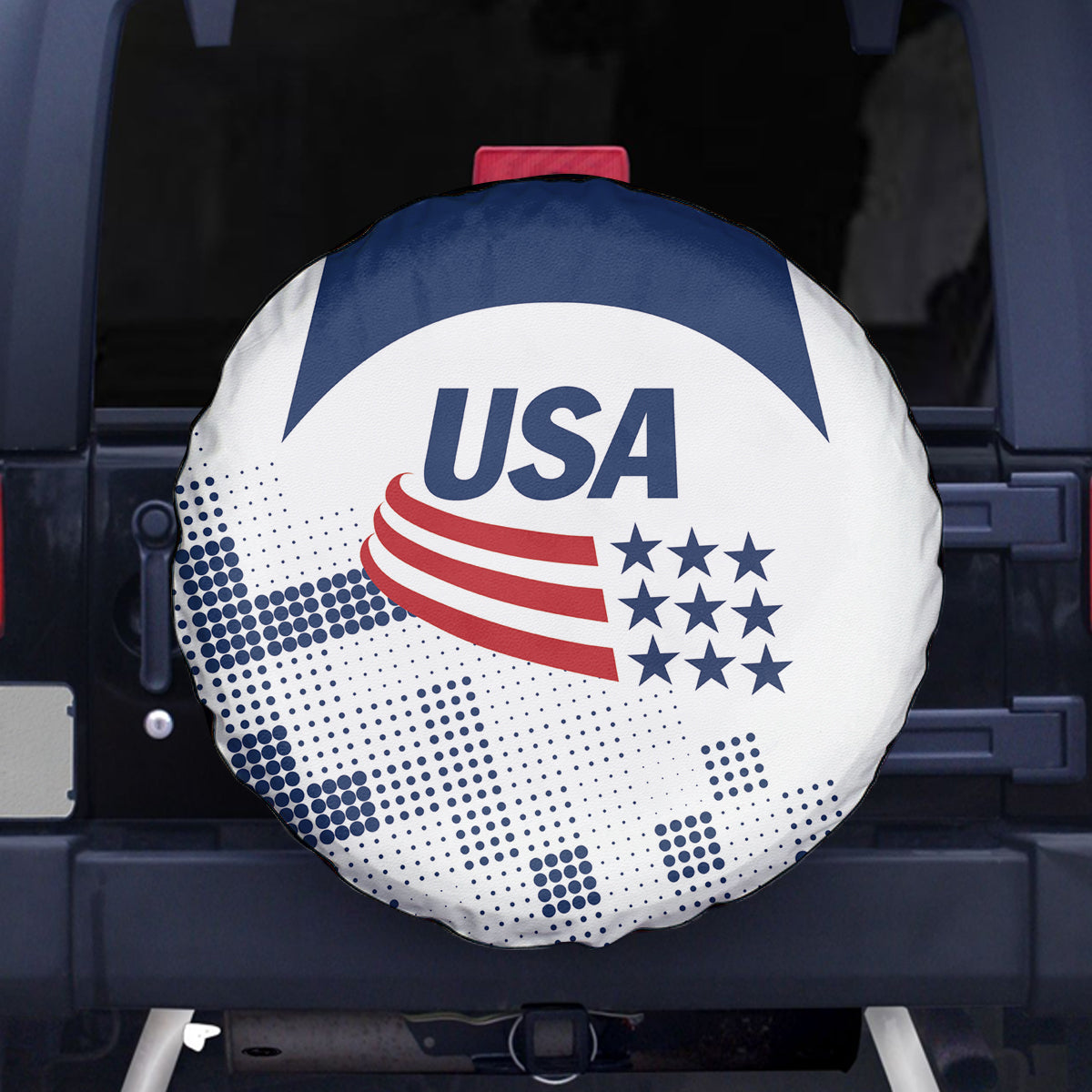 USA 2024 Soccer Spare Tire Cover The Stars and Stripes Go Champion - Wonder Print Shop