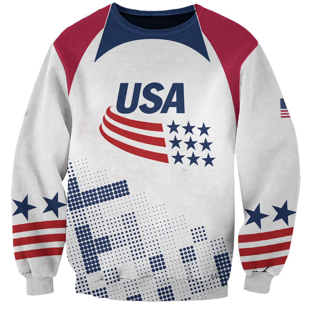 Personalized USA 2024 Soccer Sweatshirt The Stars and Stripes Go Champion - Wonder Print Shop