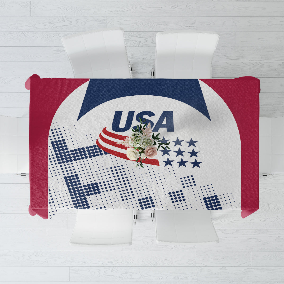 USA 2024 Soccer Tablecloth The Stars and Stripes Go Champion - Wonder Print Shop
