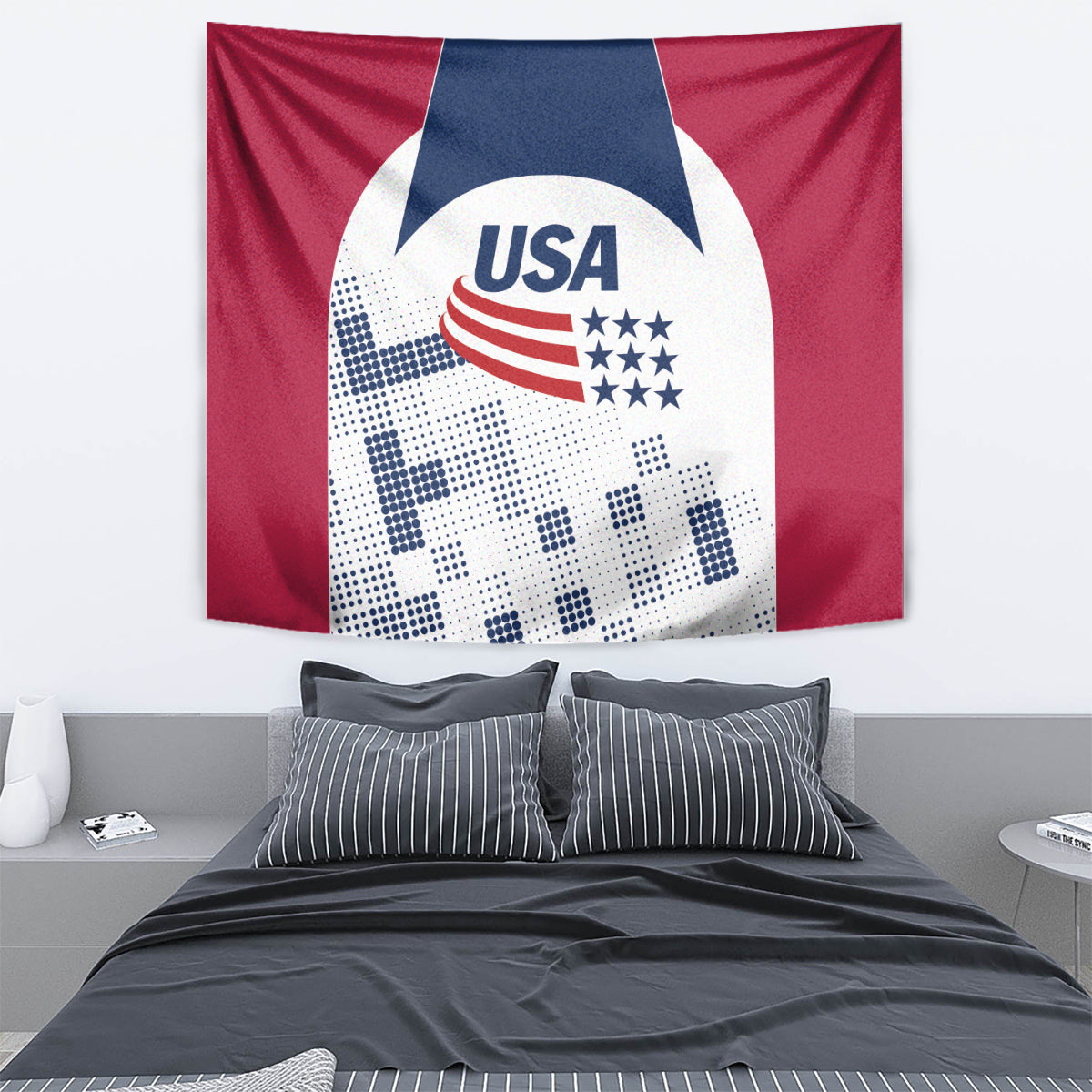 USA 2024 Soccer Tapestry The Stars and Stripes Go Champion - Wonder Print Shop