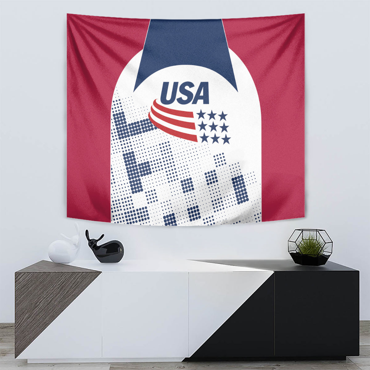 USA 2024 Soccer Tapestry The Stars and Stripes Go Champion - Wonder Print Shop