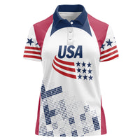 Personalized USA 2024 Soccer Women Polo Shirt The Stars and Stripes Go Champion - Wonder Print Shop