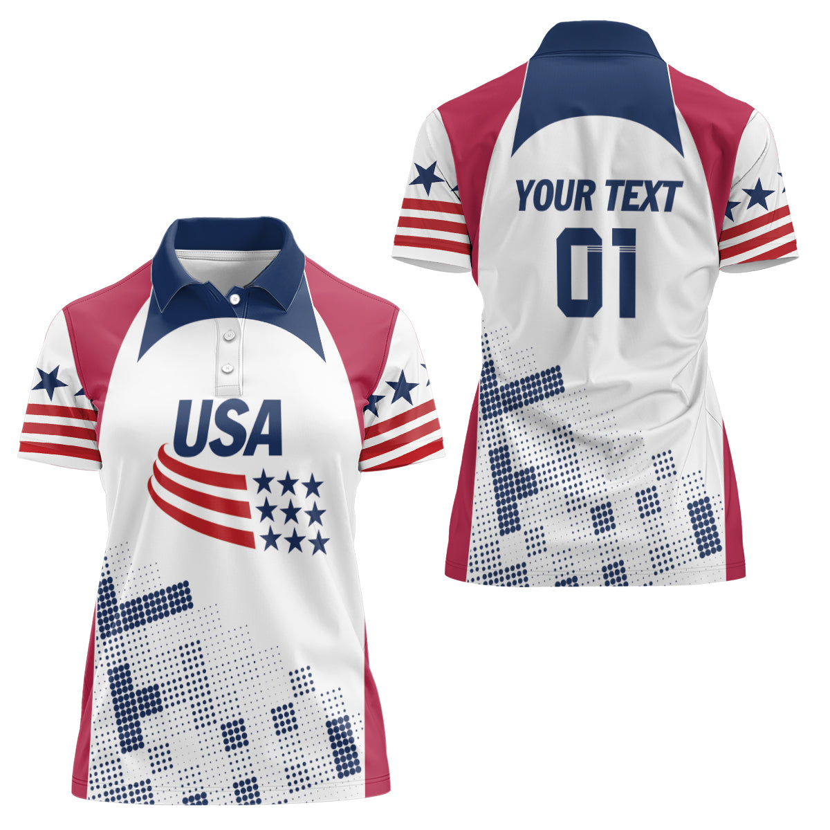 Personalized USA 2024 Soccer Women Polo Shirt The Stars and Stripes Go Champion - Wonder Print Shop
