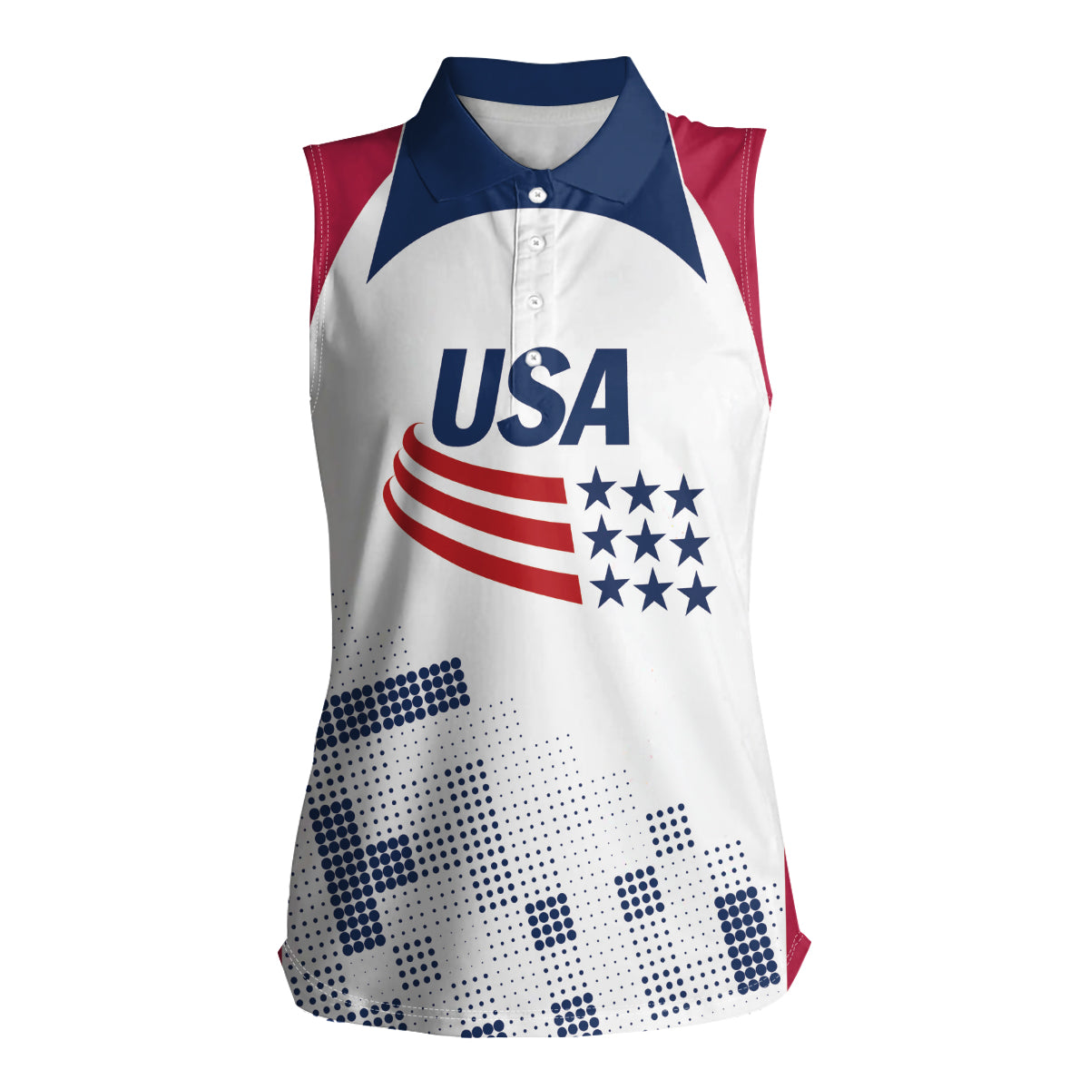 Personalized USA 2024 Soccer Women Sleeveless Polo Shirt The Stars and Stripes Go Champion - Wonder Print Shop
