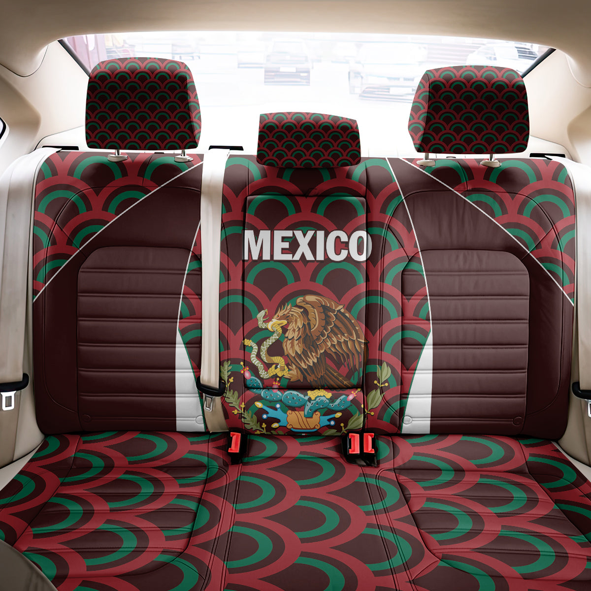 Mexico 2024 Football Back Car Seat Cover Come On El Tri - Wonder Print Shop