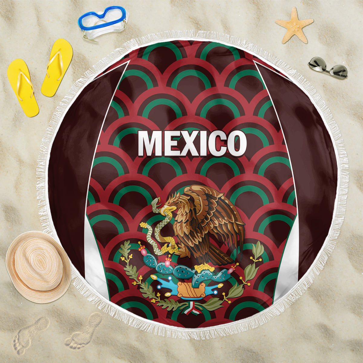 Mexico 2024 Football Beach Blanket Come On El Tri - Wonder Print Shop