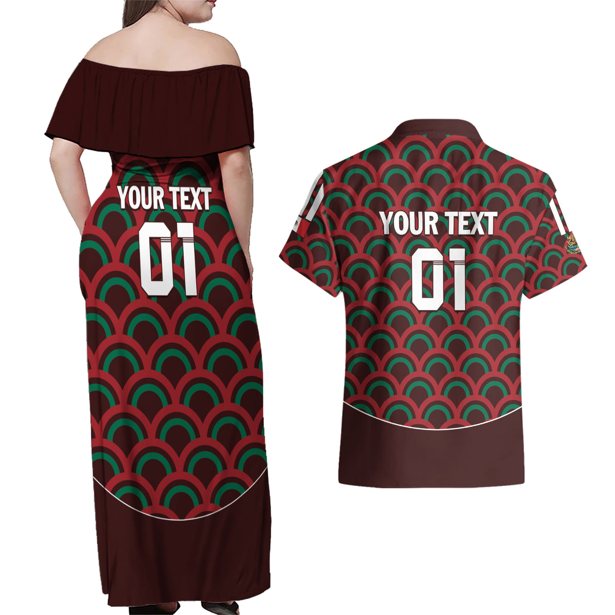Personalized Mexico 2024 Football Couples Matching Off Shoulder Maxi Dress and Hawaiian Shirt Come On El Tri - Wonder Print Shop