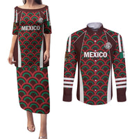 Personalized Mexico 2024 Football Couples Matching Puletasi and Long Sleeve Button Shirt Come On El Tri - Wonder Print Shop