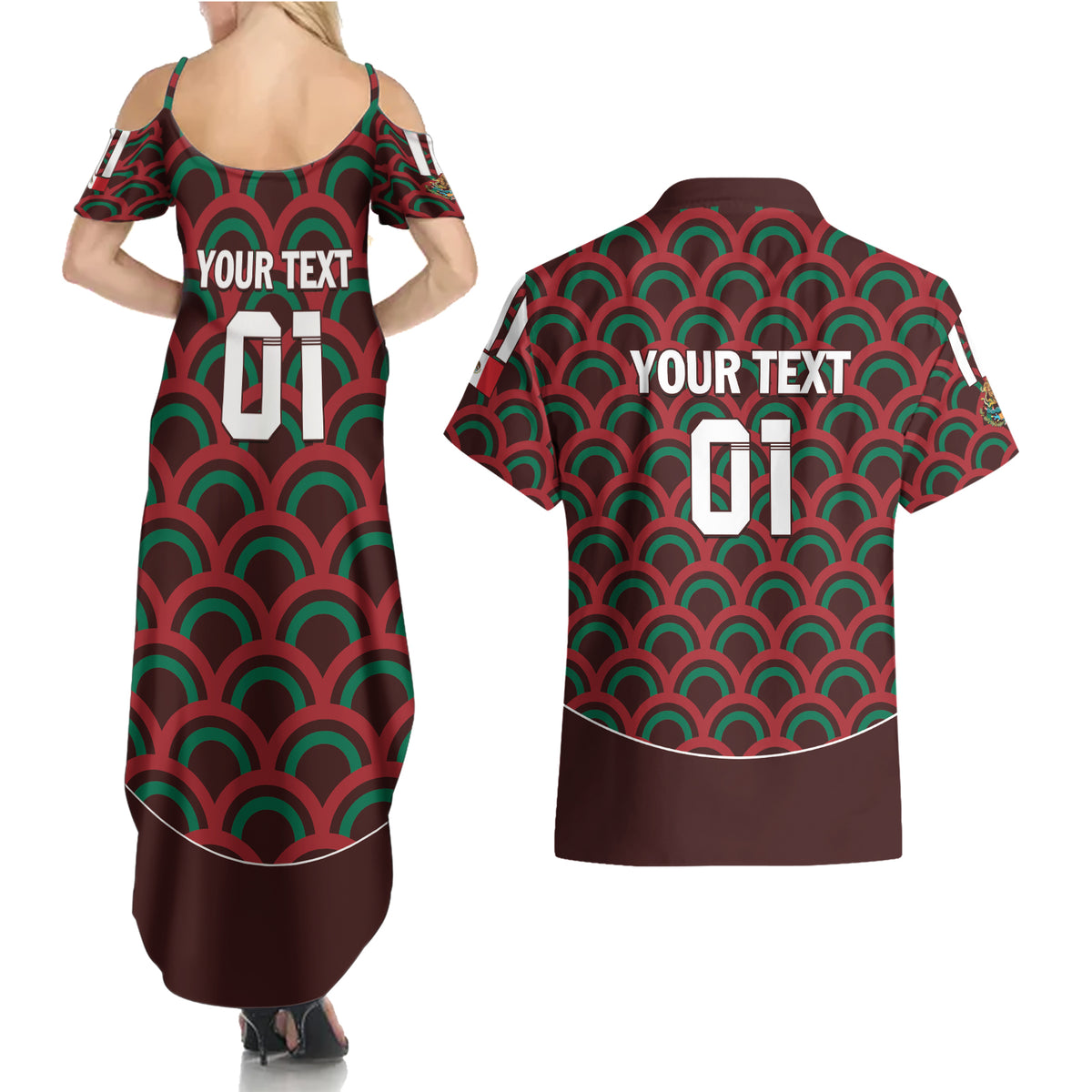Personalized Mexico 2024 Football Couples Matching Summer Maxi Dress and Hawaiian Shirt Come On El Tri - Wonder Print Shop