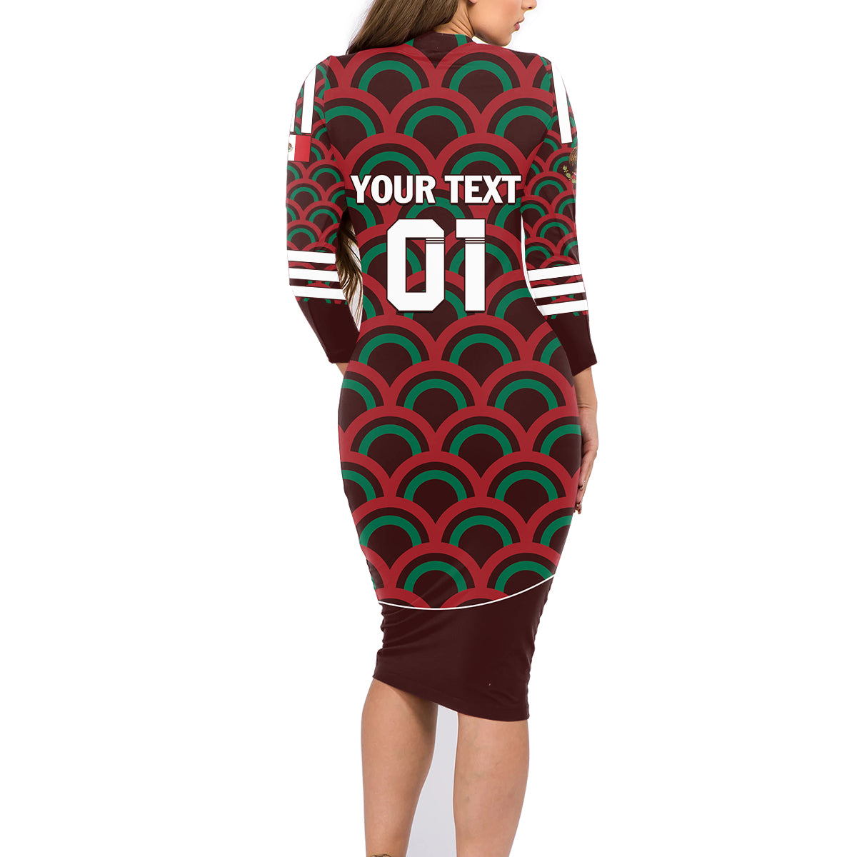 Personalized Mexico 2024 Football Family Matching Long Sleeve Bodycon Dress and Hawaiian Shirt Come On El Tri - Wonder Print Shop
