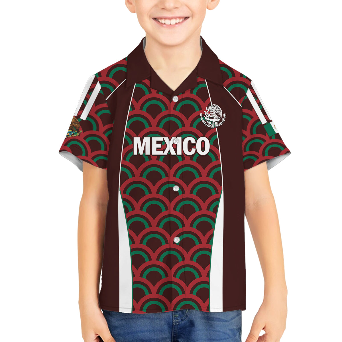 Personalized Mexico 2024 Football Family Matching Off Shoulder Maxi Dress and Hawaiian Shirt Come On El Tri - Wonder Print Shop