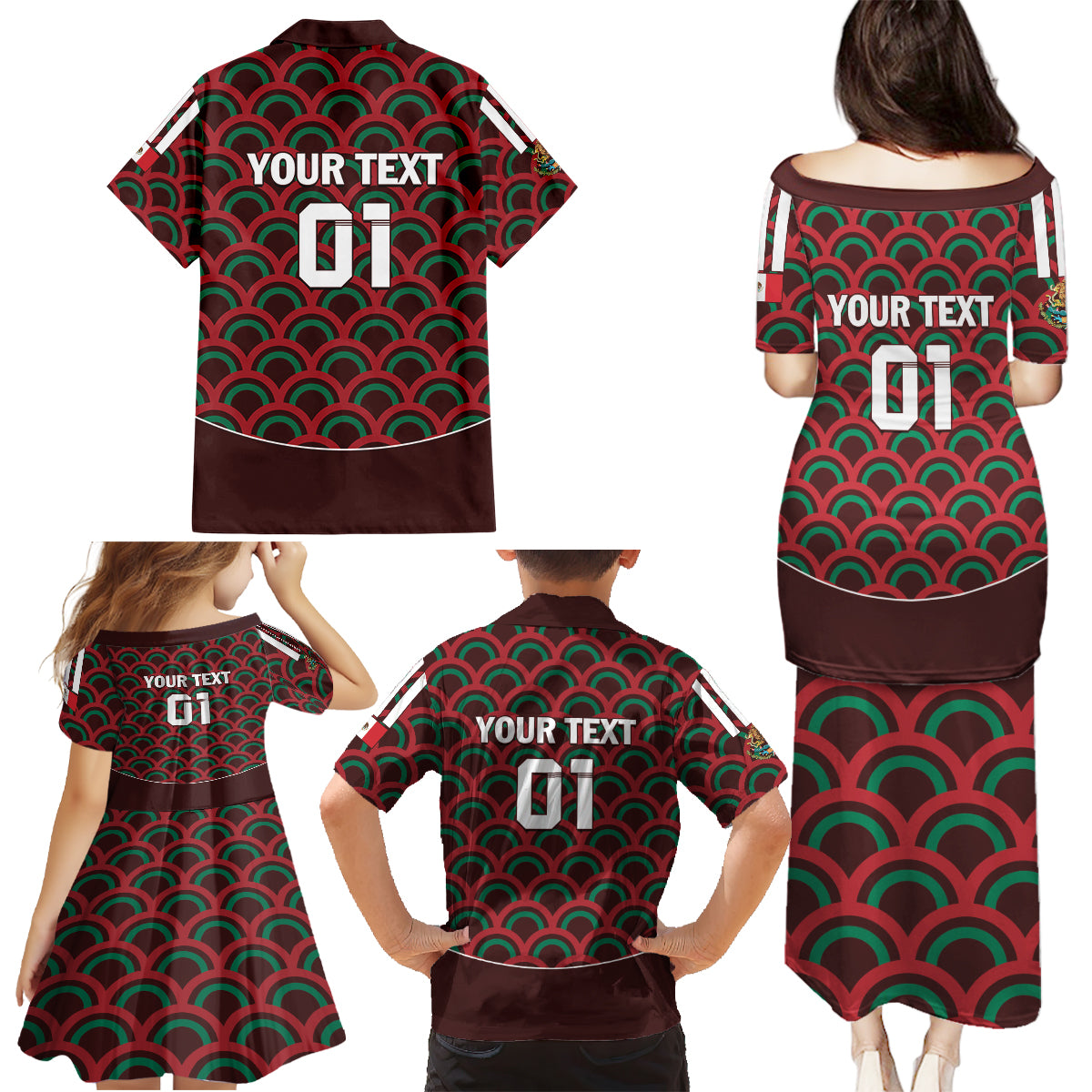 Personalized Mexico 2024 Football Family Matching Puletasi and Hawaiian Shirt Come On El Tri - Wonder Print Shop