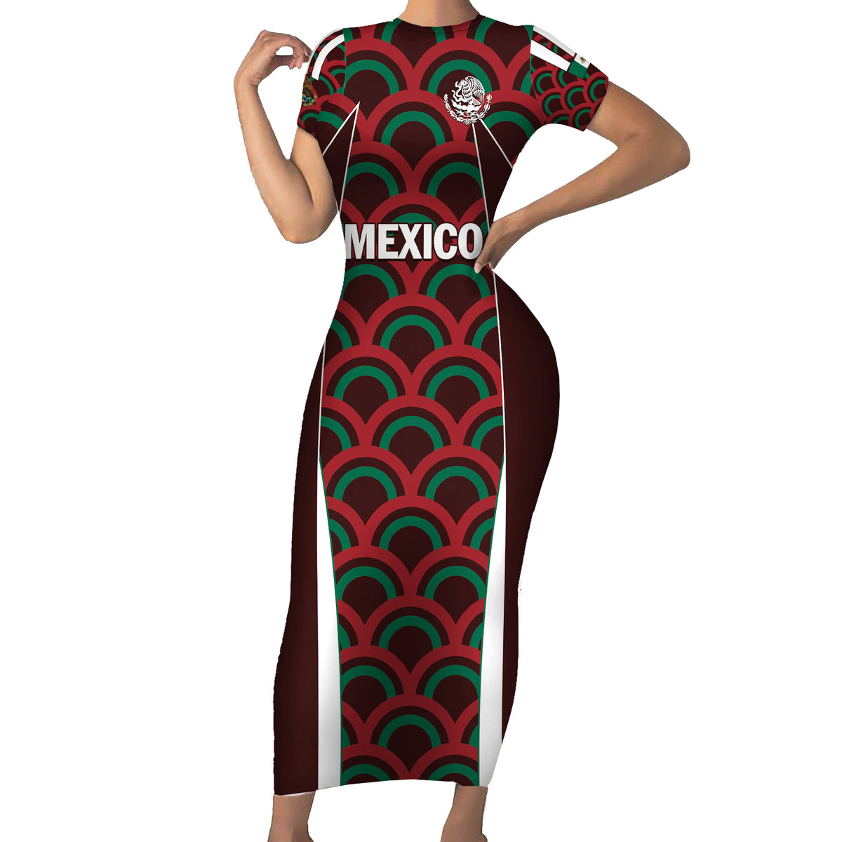 Personalized Mexico 2024 Football Family Matching Short Sleeve Bodycon Dress and Hawaiian Shirt Come On El Tri - Wonder Print Shop
