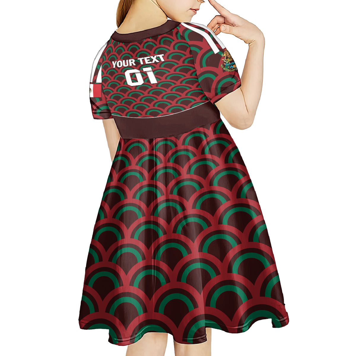 Personalized Mexico 2024 Football Kid Short Sleeve Dress Come On El Tri - Wonder Print Shop