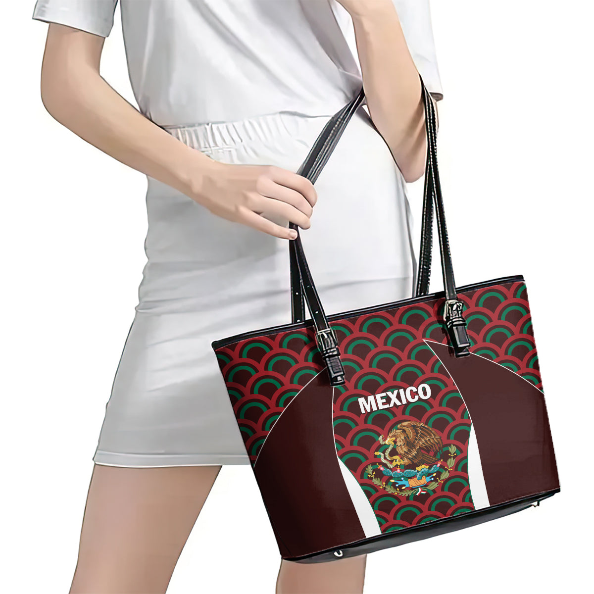 Mexico 2024 Football Leather Tote Bag Come On El Tri - Wonder Print Shop