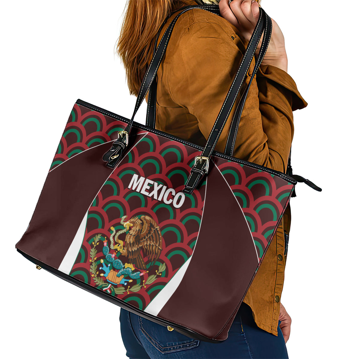 Mexico 2024 Football Leather Tote Bag Come On El Tri - Wonder Print Shop
