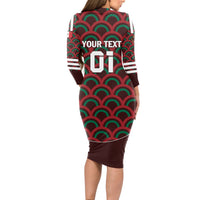 Personalized Mexico 2024 Football Long Sleeve Bodycon Dress Come On El Tri - Wonder Print Shop
