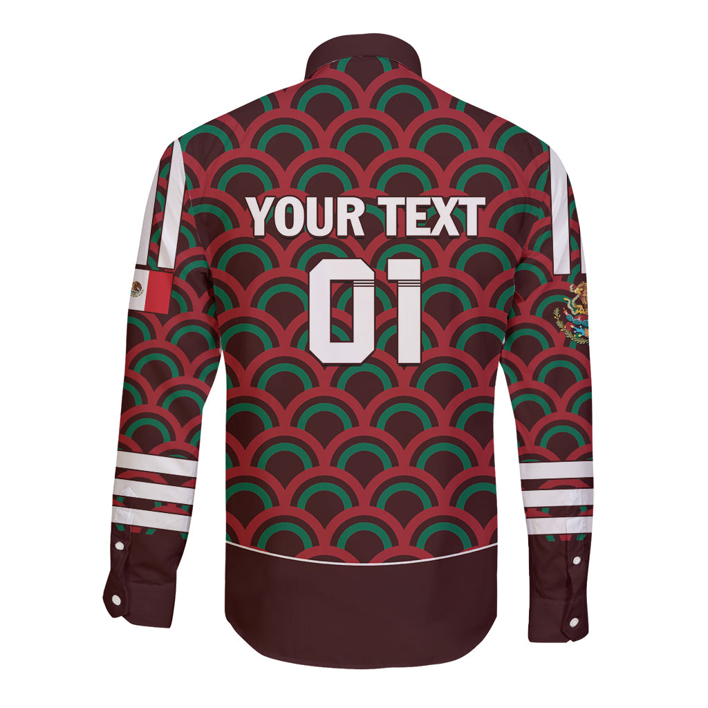 Personalized Mexico 2024 Football Long Sleeve Button Shirt Come On El Tri - Wonder Print Shop