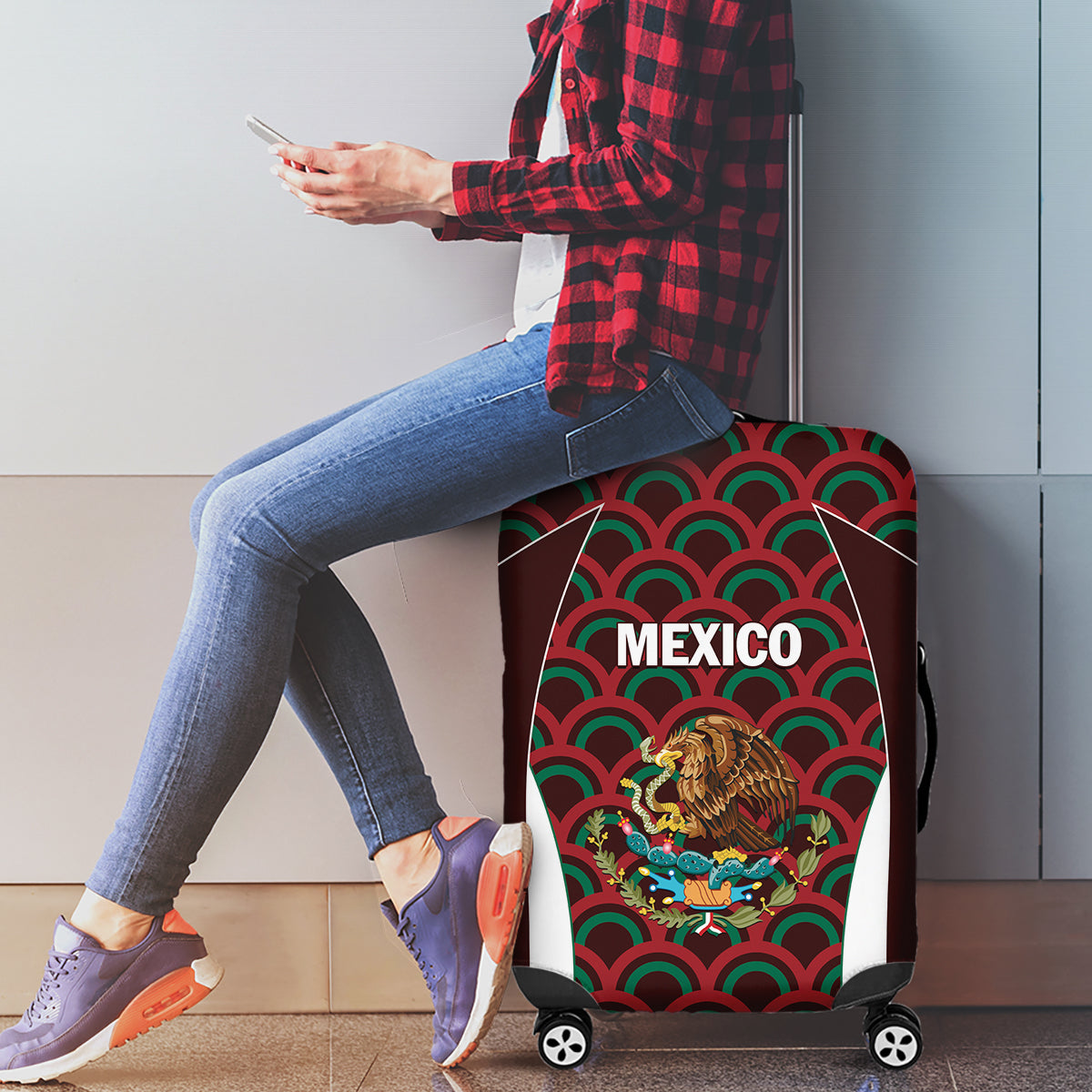 Mexico 2024 Football Luggage Cover Come On El Tri - Wonder Print Shop