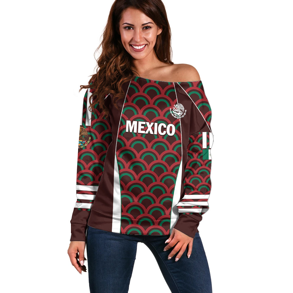 Personalized Mexico 2024 Football Off Shoulder Sweater Come On El Tri