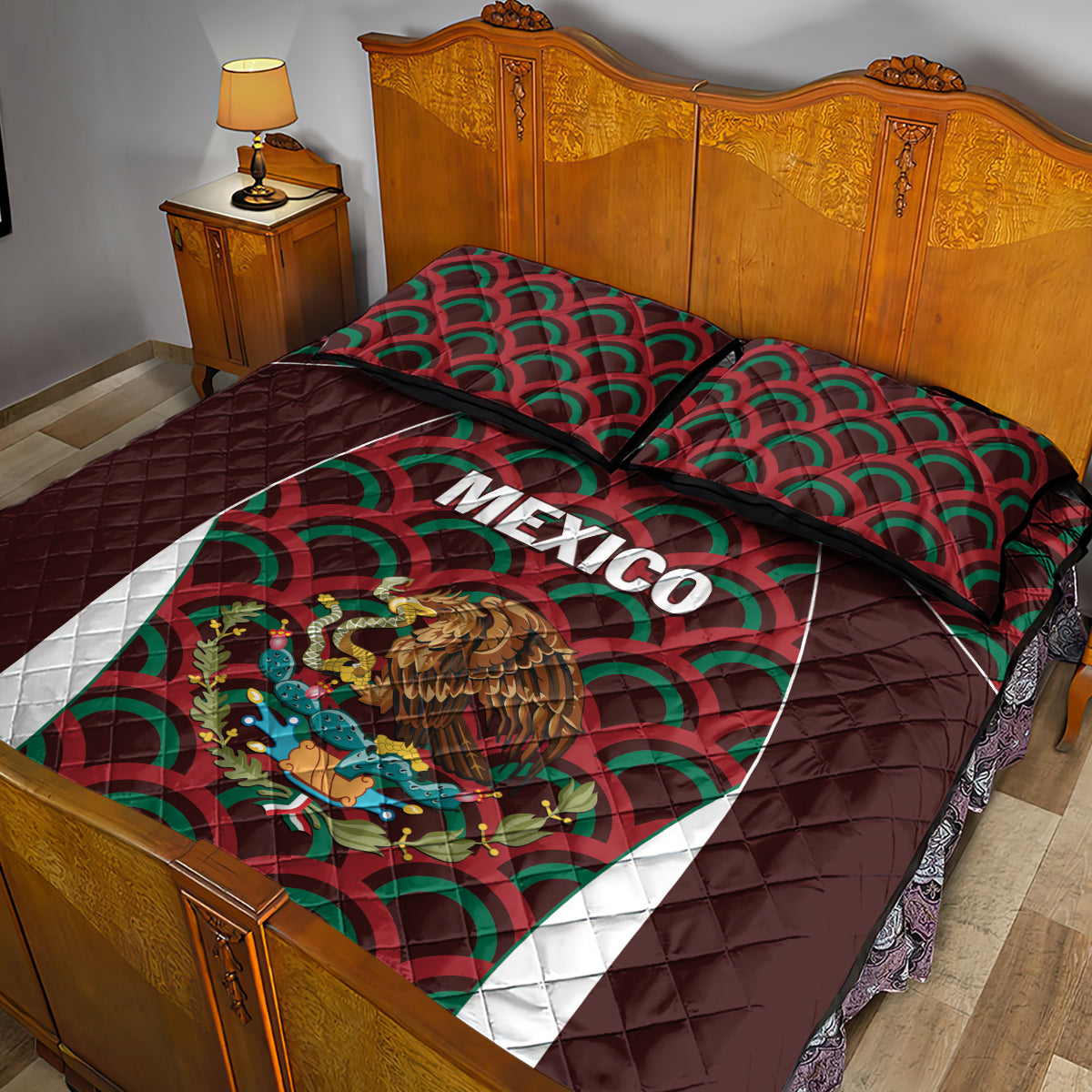 Mexico 2024 Football Quilt Bed Set Come On El Tri - Wonder Print Shop