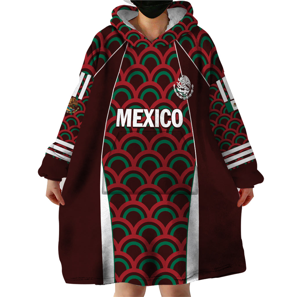 Personalized Mexico 2024 Football Wearable Blanket Hoodie Come On El Tri - Wonder Print Shop