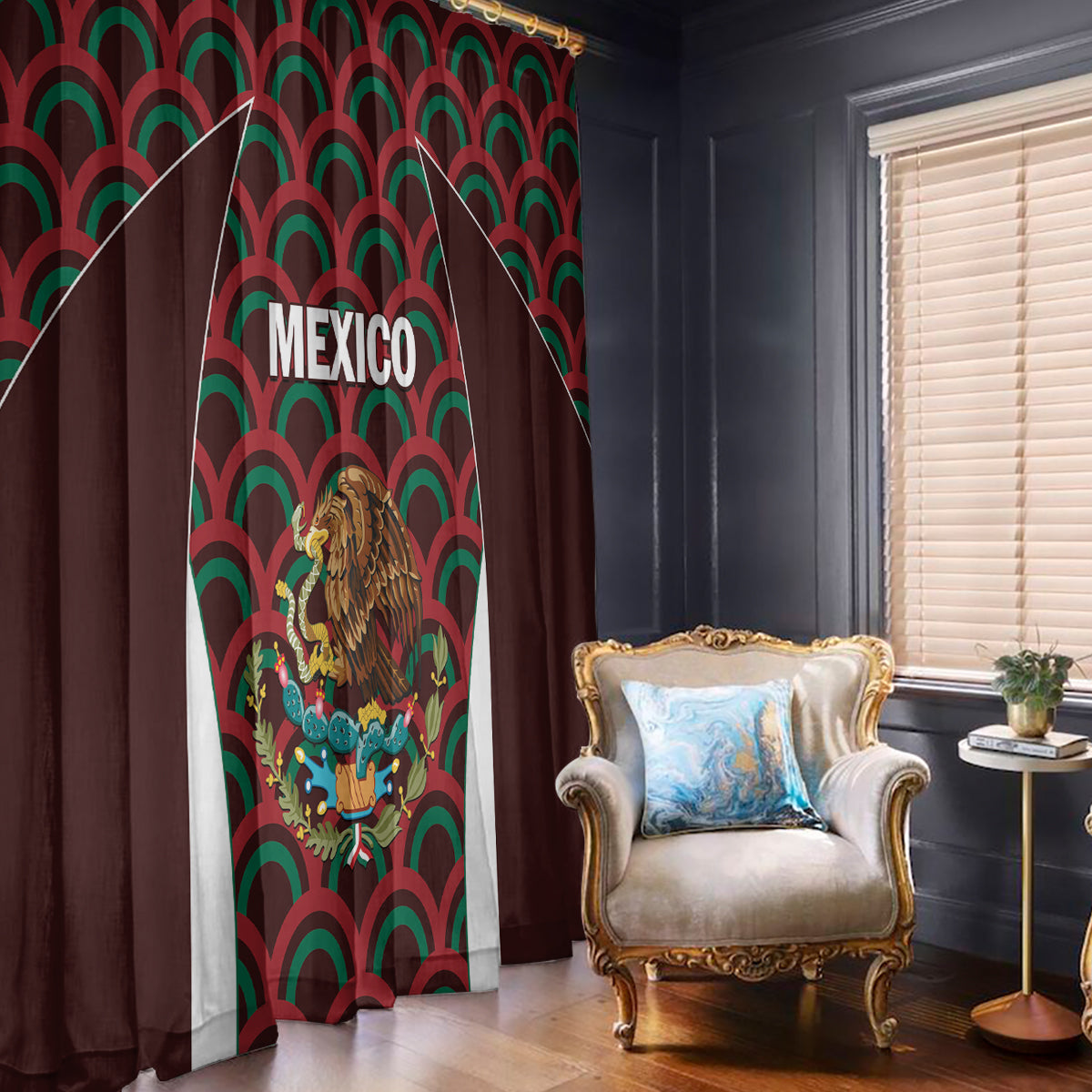 Mexico 2024 Football Window Curtain Come On El Tri - Wonder Print Shop