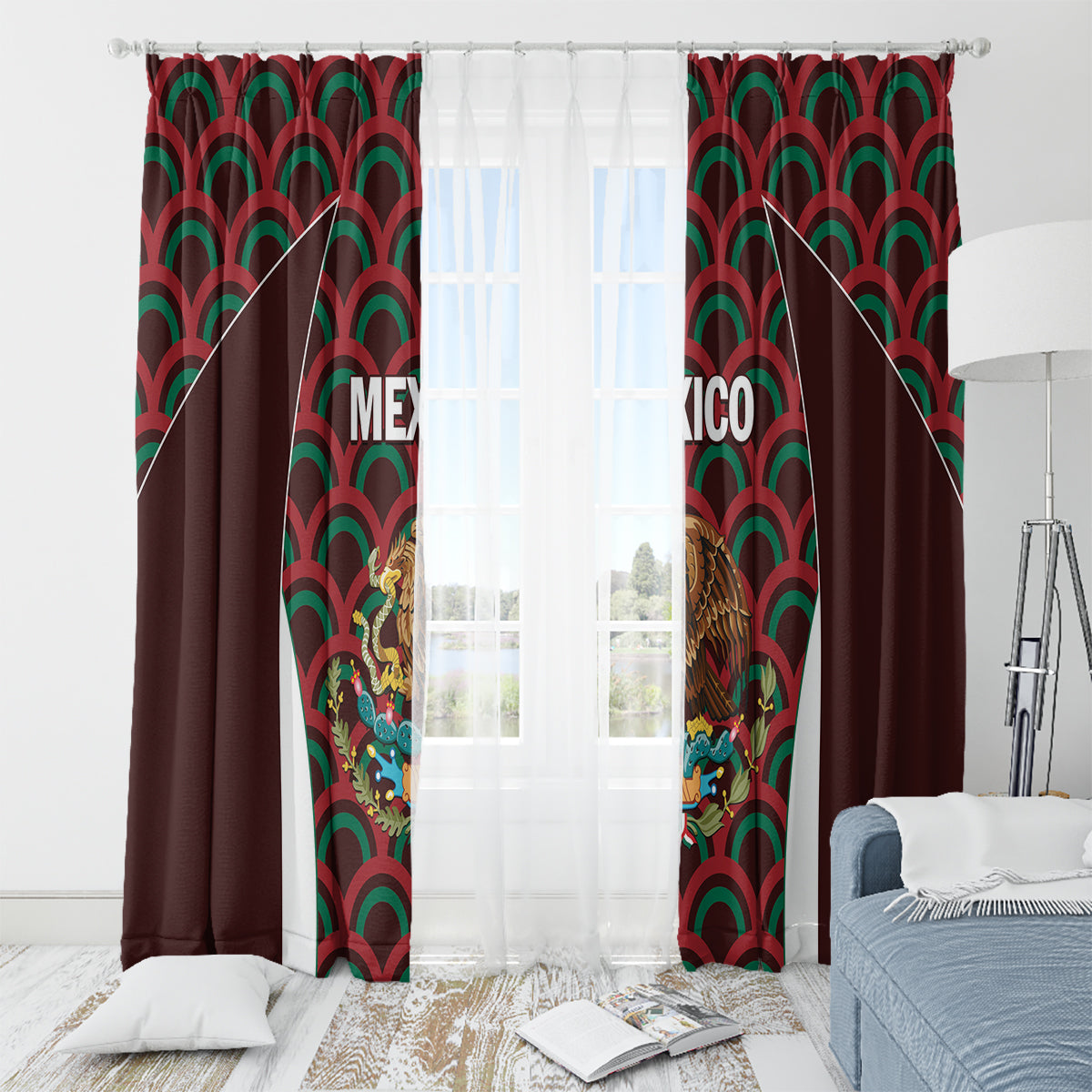 Mexico 2024 Football Window Curtain Come On El Tri - Wonder Print Shop
