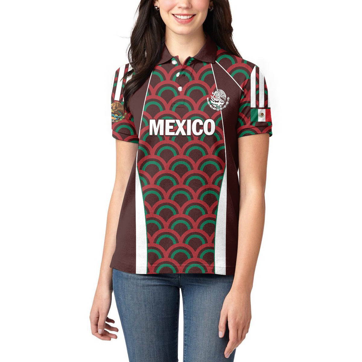 Personalized Mexico 2024 Football Women Polo Shirt Come On El Tri - Wonder Print Shop