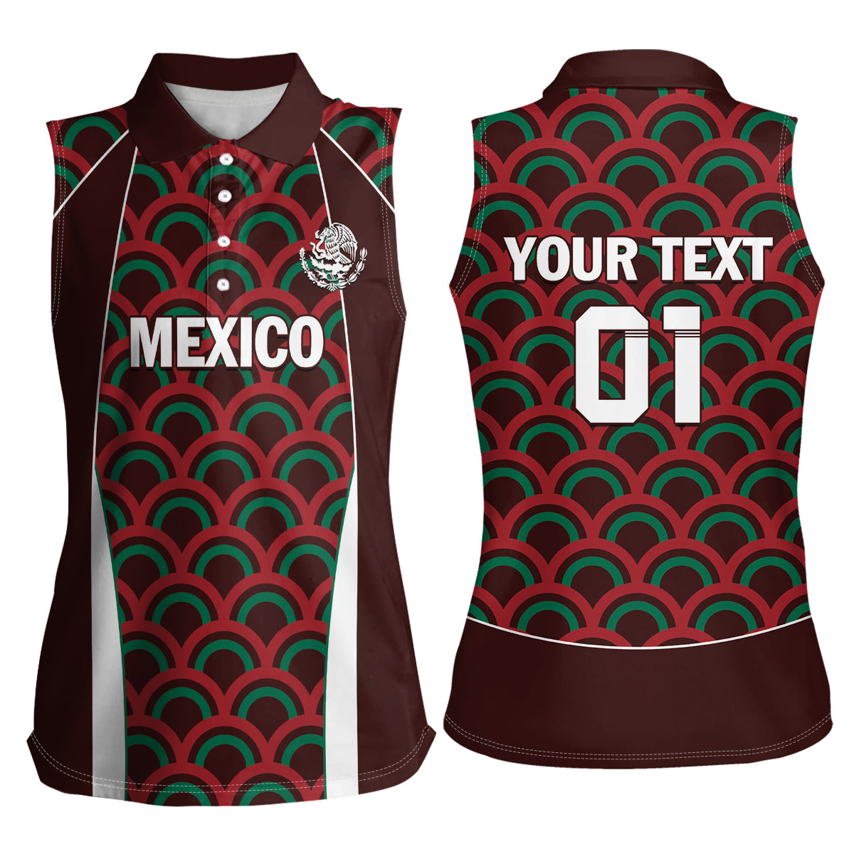 Personalized Mexico 2024 Football Women Sleeveless Polo Shirt Come On El Tri - Wonder Print Shop