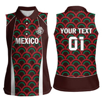 Personalized Mexico 2024 Football Women Sleeveless Polo Shirt Come On El Tri - Wonder Print Shop