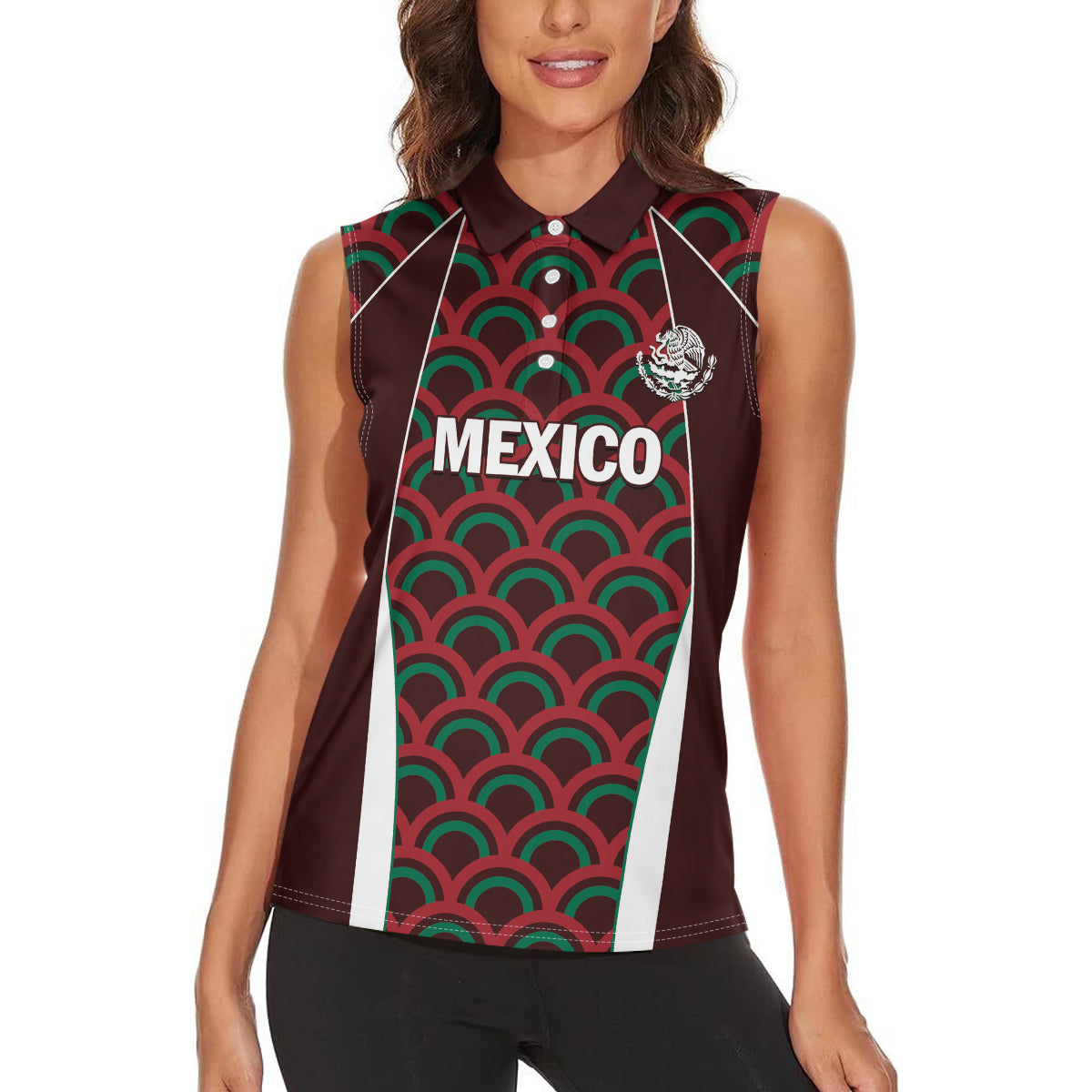 Personalized Mexico 2024 Football Women Sleeveless Polo Shirt Come On El Tri - Wonder Print Shop