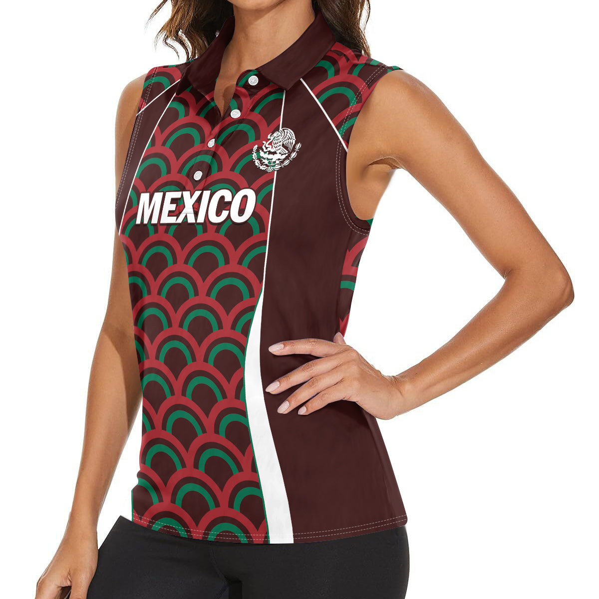 Personalized Mexico 2024 Football Women Sleeveless Polo Shirt Come On El Tri - Wonder Print Shop