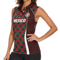 Personalized Mexico 2024 Football Women Sleeveless Polo Shirt Come On El Tri - Wonder Print Shop