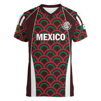 Personalized Mexico 2024 Football Women V-Neck T-Shirt Come On El Tri - Wonder Print Shop