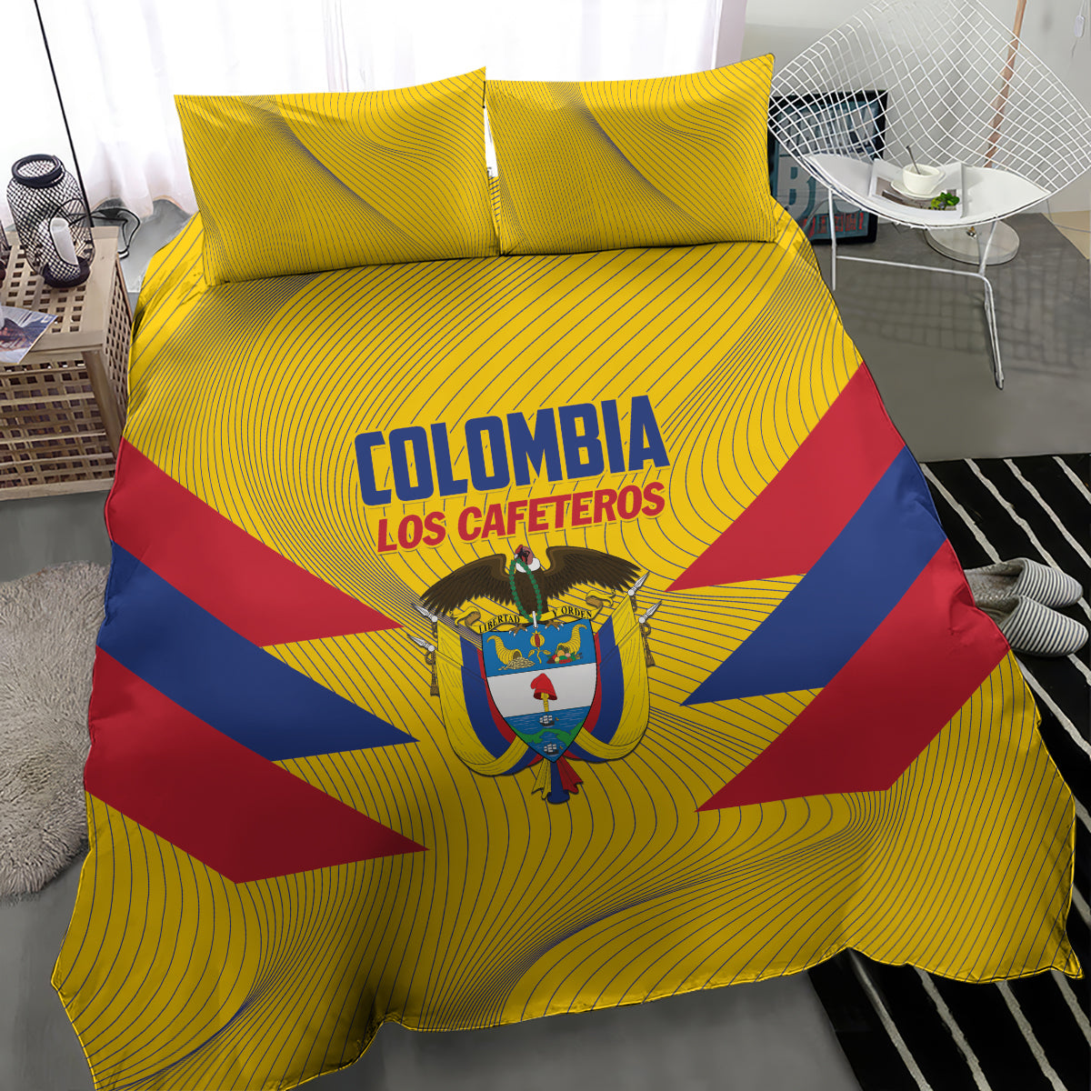 Colombia 2024 Football Bedding Set Go Los Cafeteros - Wonder Print Shop