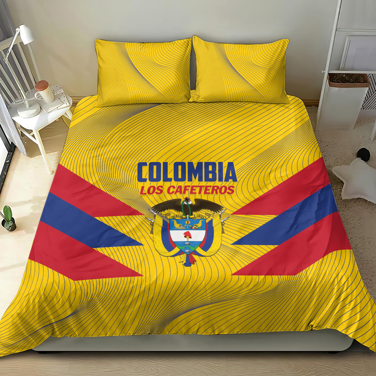 Colombia 2024 Football Bedding Set Go Los Cafeteros - Wonder Print Shop