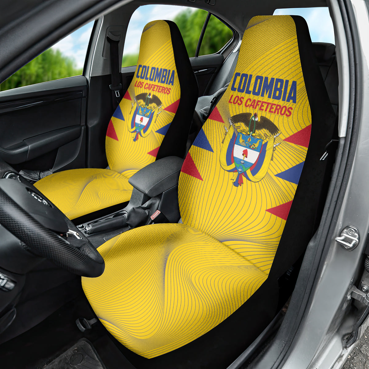 Colombia 2024 Football Car Seat Cover Go Los Cafeteros - Wonder Print Shop