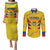 Personalized Colombia 2024 Football Couples Matching Puletasi and Long Sleeve Button Shirt Go Los Cafeteros - Wonder Print Shop