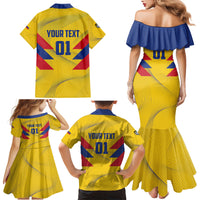 Personalized Colombia 2024 Football Family Matching Mermaid Dress and Hawaiian Shirt Go Los Cafeteros - Wonder Print Shop