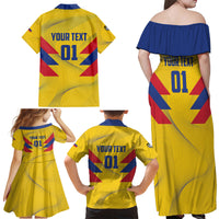 Personalized Colombia 2024 Football Family Matching Off Shoulder Maxi Dress and Hawaiian Shirt Go Los Cafeteros - Wonder Print Shop