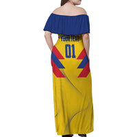 Personalized Colombia 2024 Football Family Matching Off Shoulder Maxi Dress and Hawaiian Shirt Go Los Cafeteros - Wonder Print Shop