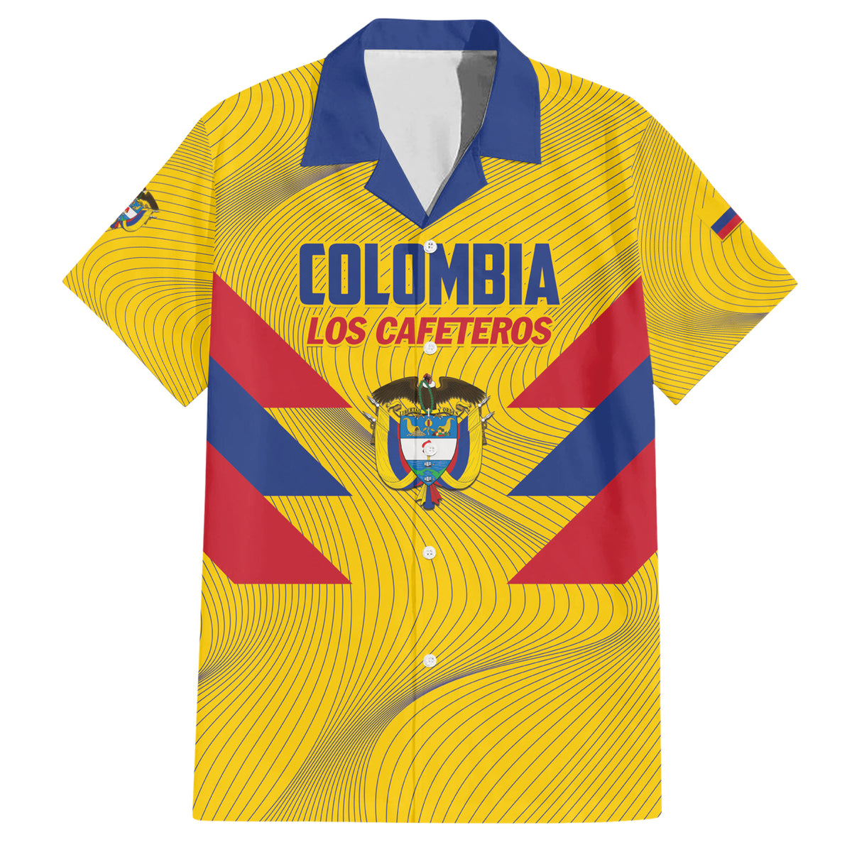 Personalized Colombia 2024 Football Family Matching Short Sleeve Bodycon Dress and Hawaiian Shirt Go Los Cafeteros - Wonder Print Shop