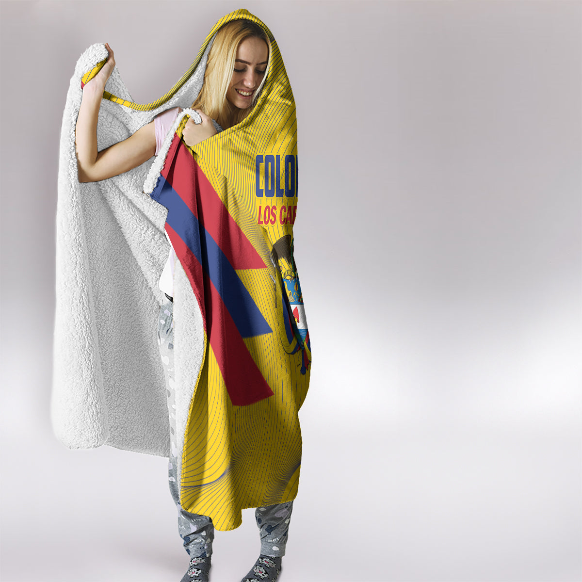 Colombia 2024 Football Hooded Blanket Go Los Cafeteros