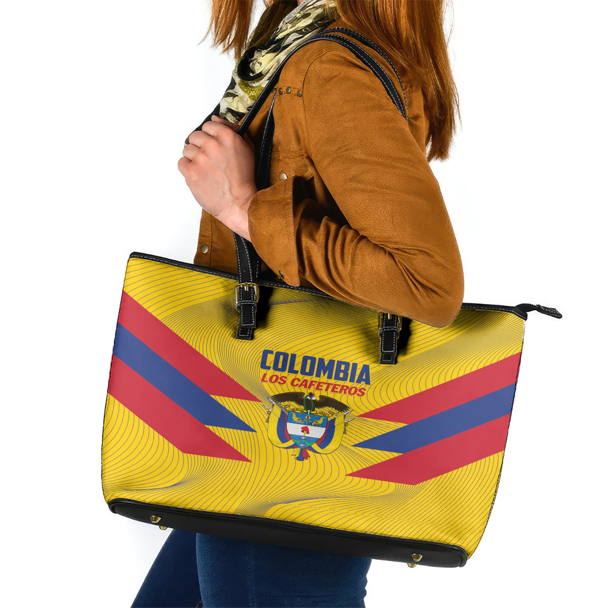 Colombia 2024 Football Leather Tote Bag Go Los Cafeteros