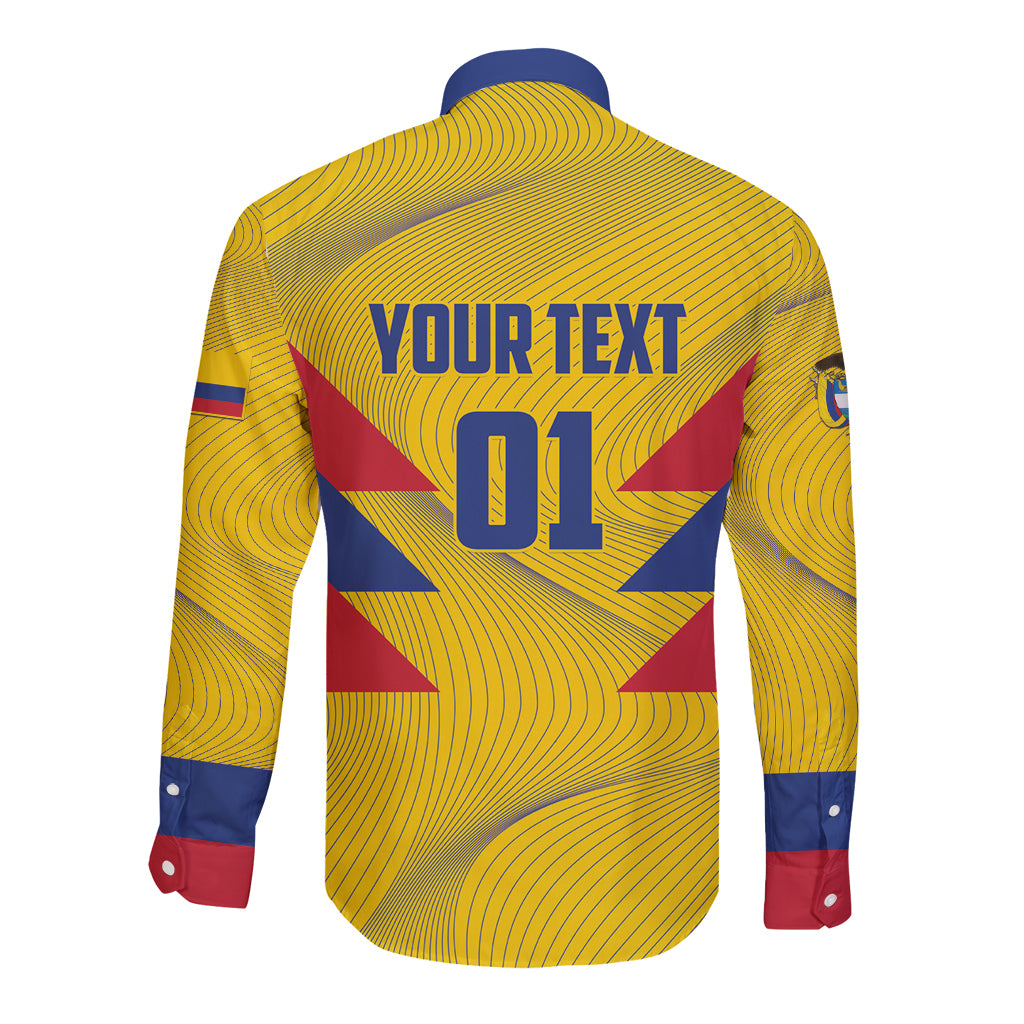 Personalized Colombia 2024 Football Long Sleeve Button Shirt Go Los Cafeteros - Wonder Print Shop
